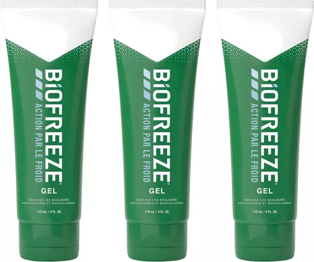 Biofreeze - Lot De 3 Tubes Gel Action Par Le Froid - Soulage Les Douleurs Muscul