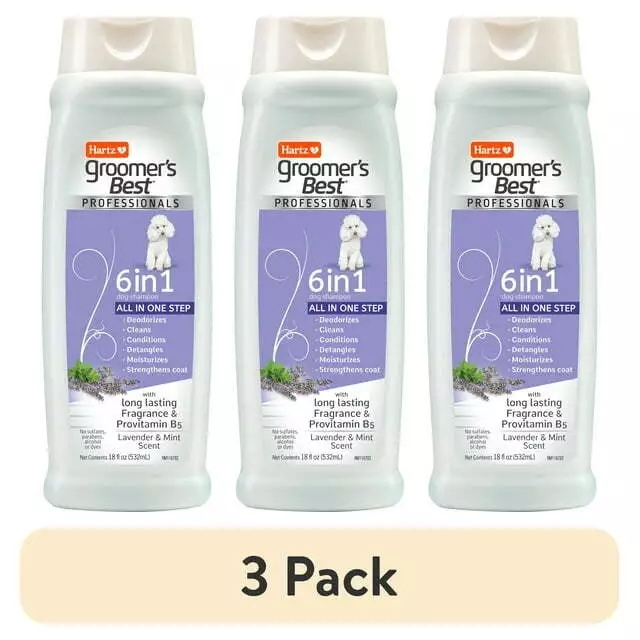 Groomer's Best Professionals 6 in 1 Dog Shampoo, Lavender & Mint Scent, 18 fl oz