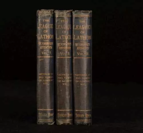 1876 3vol The Leaguer of Lathom William Harrison Ainsworth First Edition