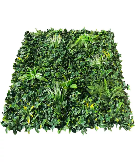 Artificial Plant Flower Wall Interlocking Panel 1m x 1m - Green Foliage Wall