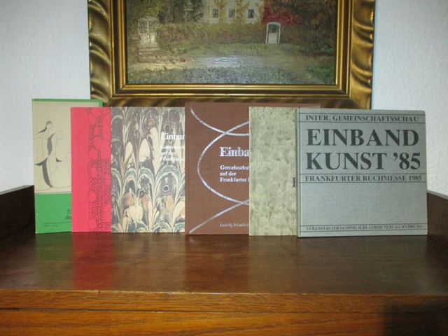 6 x EINBANDKUNST Buchmesse Frankfurt 1980-85 HANDEINBAND Buchbinder BUCHBINDEREI