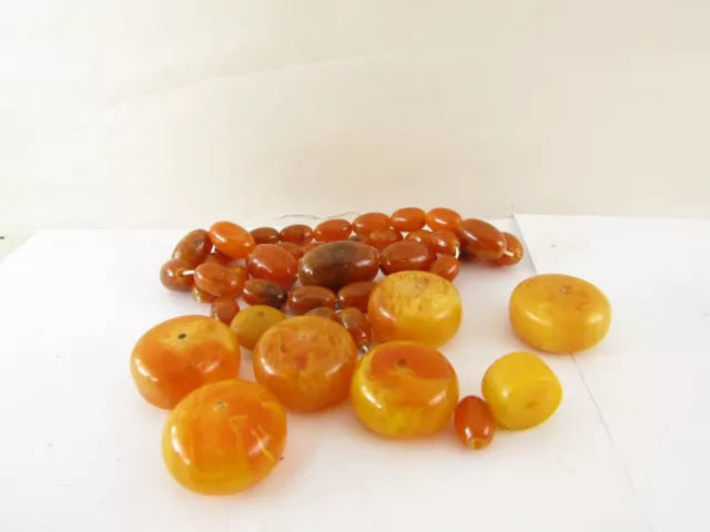 Vintage Plastic Beads, Butterscotch Yellow Color, For Jewelry Making