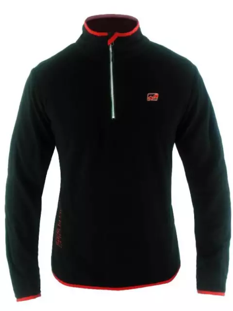 Idealer Pulverschnee Fleecepullover Half Zip Anton schwarz Skifleece