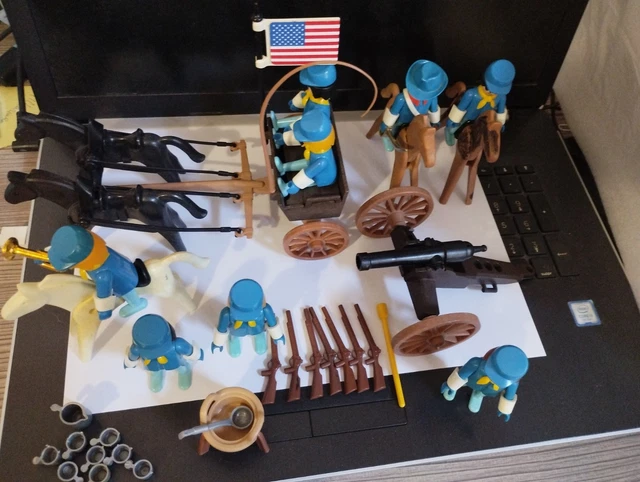 Playmobil western nordiste soldat cavalerie far west cactus lot3 - Jeux & Jouets