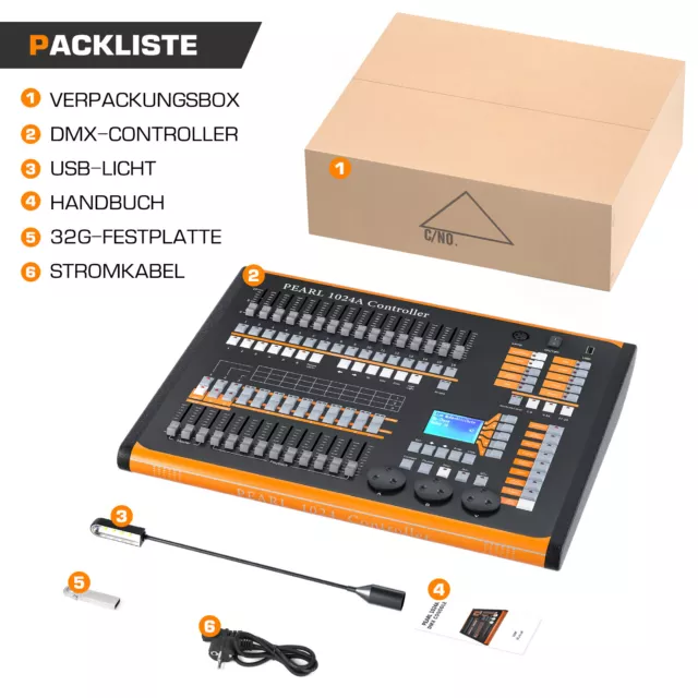 1024 Kanal DMX512 Lichtmischpult Dimmer Bühnenlicht-Controller DJ-Ausrüstung