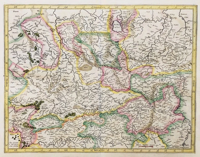 Westphalia Münster Lemgo Lippstadt Meppen Nienburg Kassel Card Map Mercator