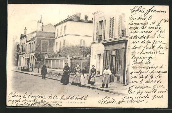 CPA Brunoy, Rue de la Gare 1902