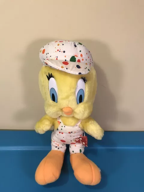 Vintage Tweety Bird Painter Plush Toy 1998 Warner Bros Looney Tunes Ace 12"