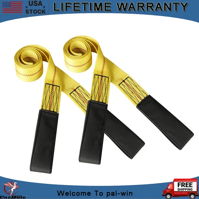 2Pack Heavy Duty Nylon Lifting Sling Flat Webbing Loop Tow Strap Lift Sling 6FT