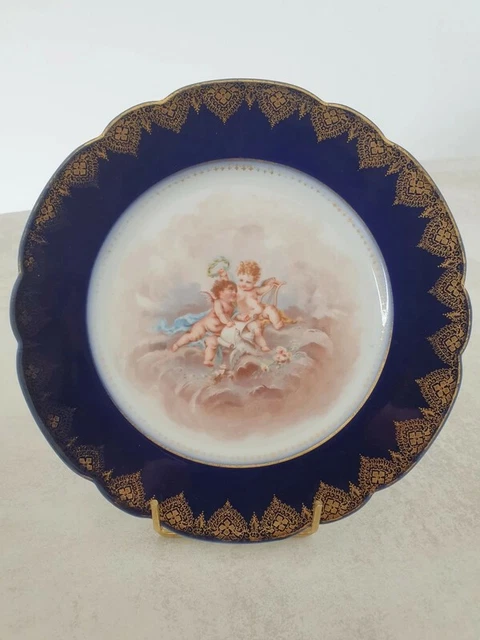 Broche Vintage Wedgwood Bleu Et Blanc - Chérubin Plaqué Or, Occasion, Fabriquée Au Royaume-Uni