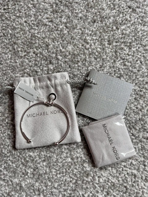 MICHAEL KORS MKC1548AN040 MK Logo Bangle .925 Sterling Silver