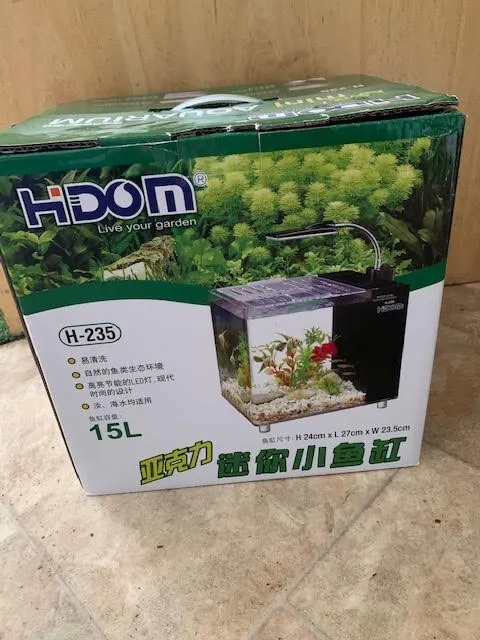 Hidom Desktop Tank Acrylic 15L with LED Light Filter and Pump BRAND NEW