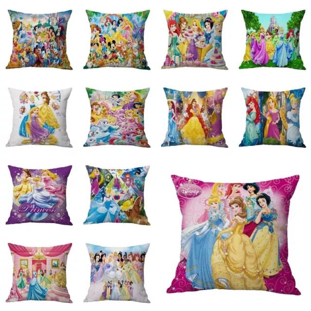 Disney Princess Throw Pillow Case Cushion Cover Sofa Home Office Decor 45*45cm