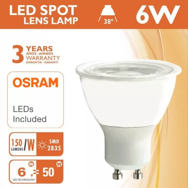 100x GU10 LED OSRAM Leuchtmittel Ersatz halogen Reflektorlampe 230V 6W Glühbirne