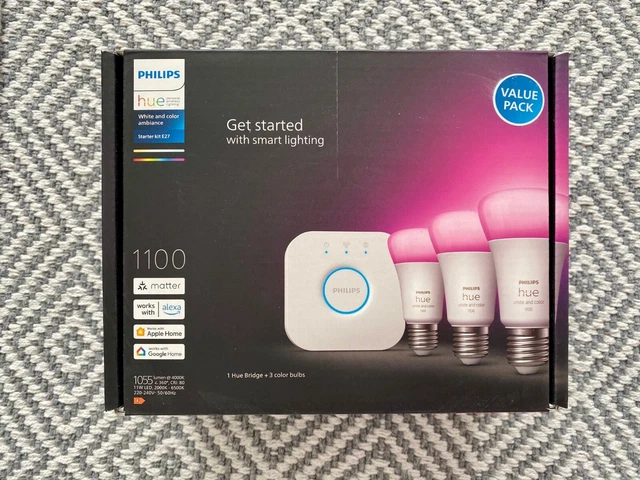 Philips Hue White Starter Set 3er - Mit Bridge & Smart Button