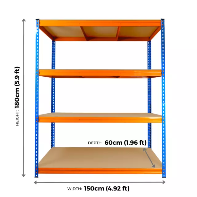 Clearance Heavy Duty Warehouse Racking Garage Metal Shelf Unit 180x150x60 350kg