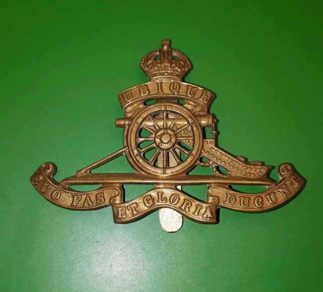 KINGS CROWN ROYAL Artillery Regiment Original British Army Brass Cap ...