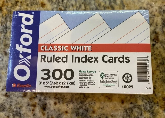 Oxford Ruled Index Cards White 300 pack 10022 3" x 5"