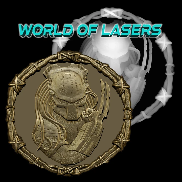 3D model Stl and Grayscale for Laser and CNC - Predator with frame v2