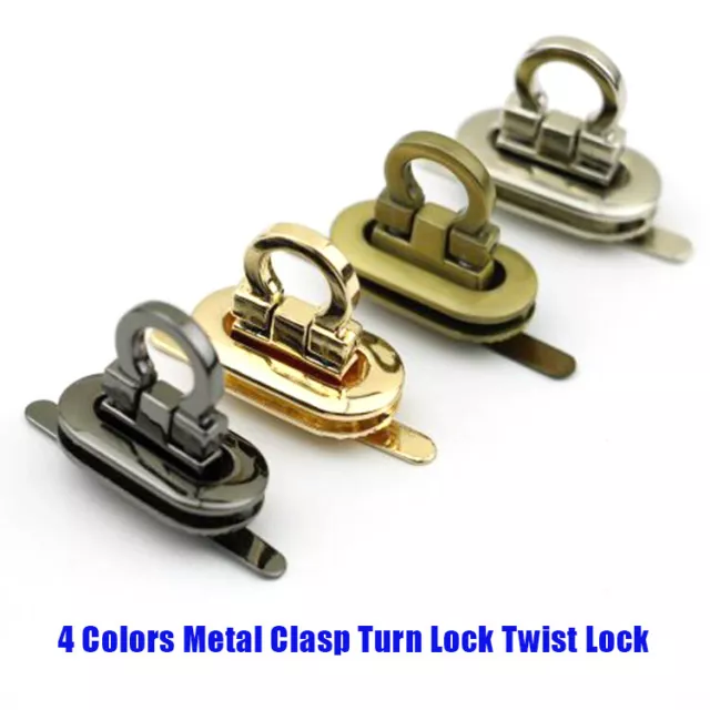 Metal Lock Twist Clasp Turn Lock for DIY Handbag Craft Bag Purse Hardware New
