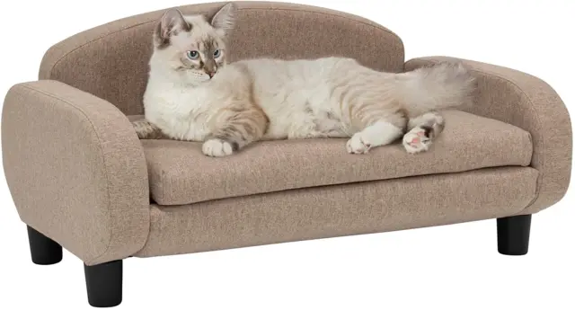 Paws & Purrs Modern Pet Sofa 31.5" Wide Low Back Lounging Bed with Removable Mat