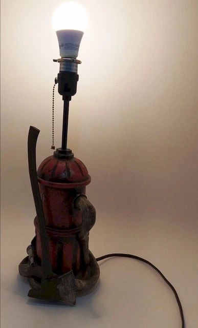 Resin Red Fire Hydrant Lamp 17"H NO SHADE