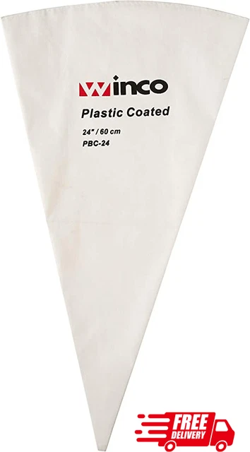 Winco PBC-24 Pastry Bag Cotton with Plastic Coating, 24-Inch,White,Medium