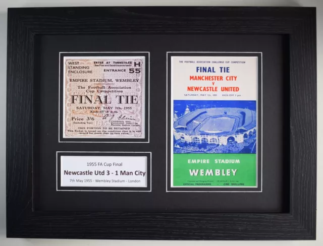 1955 FA Cup Final A4 Photo Ticket Display Football Programme Newcastle Utd Gift