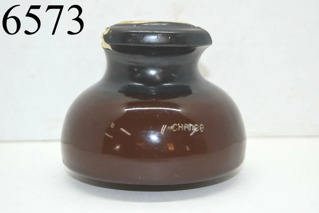 Vintage Brown Porcelain Chance Insulator Telephone Pole Antique Collectible