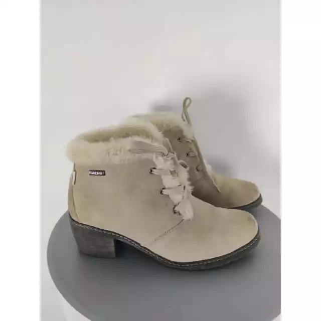 V SPORTO WOMEN shoes heels boots winter waterproof beige sz 7