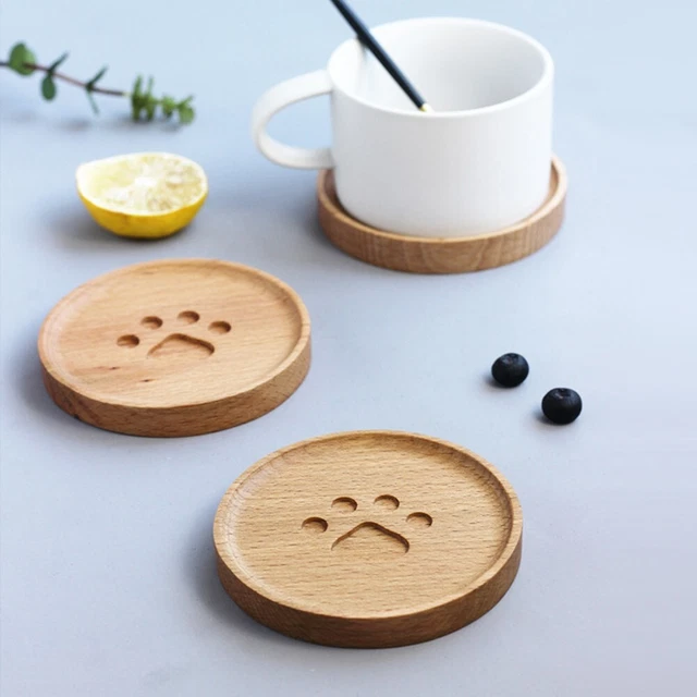 Posavasos de ébano soporte de olla de madera japonés posavasos de café de alta calidad