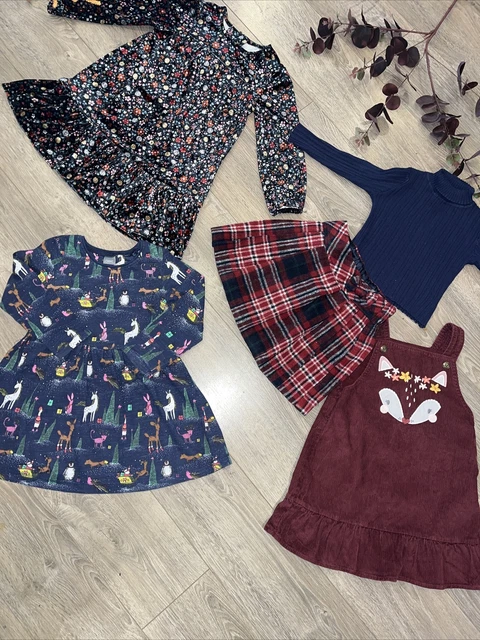 NEXT TU NUTMEG girls autumn winter  bundle velvet dress tartan Christmas 2-3