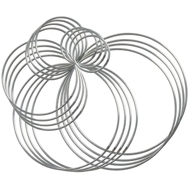 20 ud. anillos de barril de metal neumáticos anillos de plata para arte, macramé y AnQ5L6