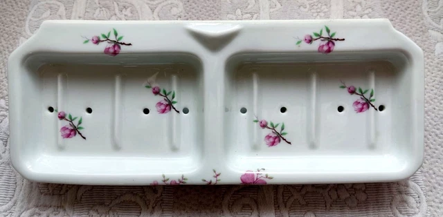 Porte-savon Ancien En Porcelaine Blanche – Art Déco, à Suspendre – Occasion, Salle De Bain