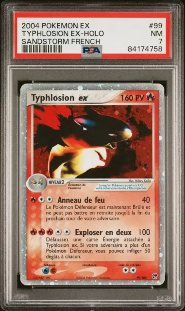🇫🇷 TYPHLOSION EX PSA 7 - Bloc Ex Tempête De Sable FR 99/100 Carte Pokemon 🇫🇷