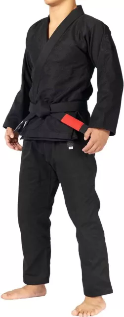 FUJI All-Around Brazilian Style Jiu Jitsu Uniform A0, Black (Black Lettering)