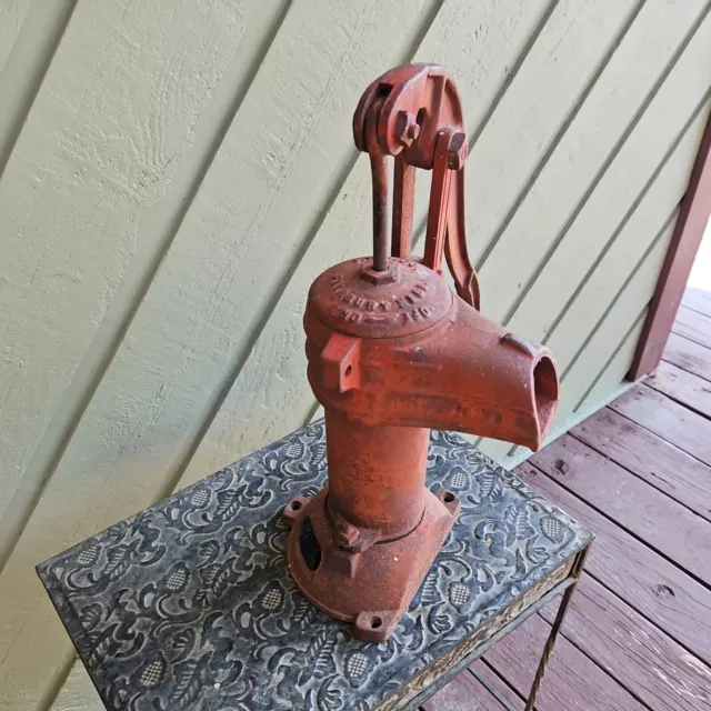 Antique F W M  NS 2 Cast Iron Hand Pitcher Water Pump Fairbury Nebraska USA