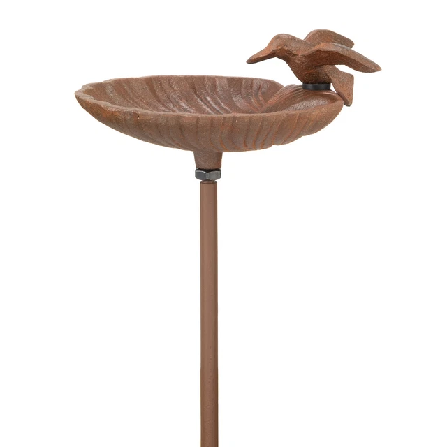 Vogeltränke 14 x 17 x 100 cm Gusseisen Wildvogeltränke Vogelbad Vogeltrinkschale