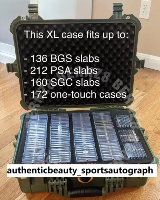 Extra Large Xl Green Waterproof Storage Travel Case Psa/Bgs/Sgc Graded Card Slab