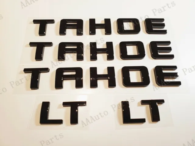 5PCS Gloss Black TAHOE LT Nameplate EMBLEM Letter Fit for 07-20 Chevrolet Tahoe