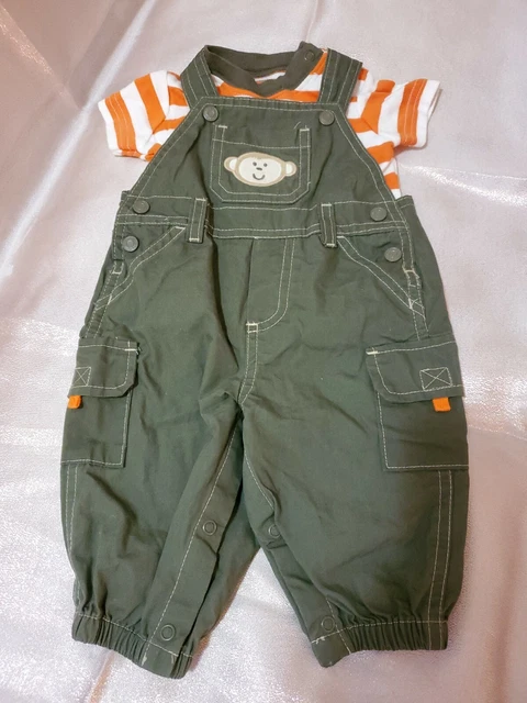 Carter's Baby Boy Green Overall Set Outfit Size 3M