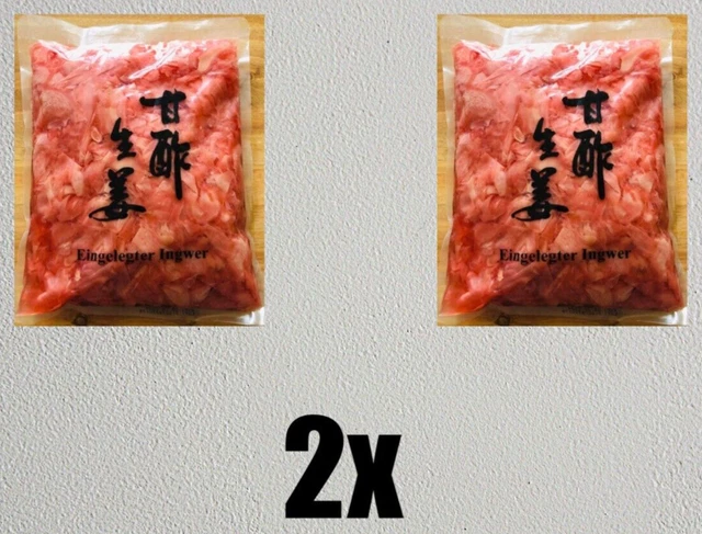 2 x 1,5 kg zenzero in salamoia ROSA per sushi gari shoga ATG 1 kg qualità premium