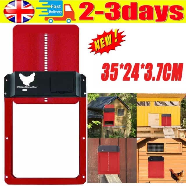 Waterproof Automatic Chicken House Door Opener Light Sensor Chicken Coop Door UK