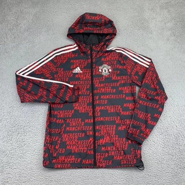 ADIDAS HOODIE MENS Extra Small Red Manchester United Full Zip ...
