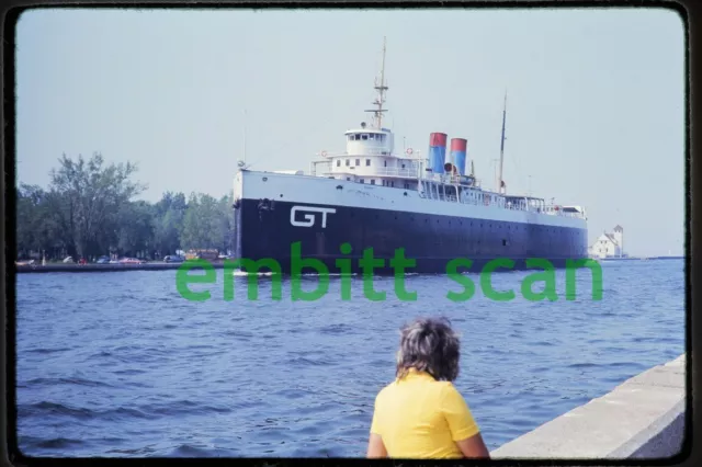 Original Slide, GTW Grand Trunk Western Car Ferry SS Madison, 1975