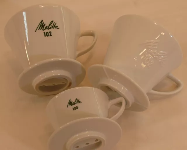 KONVOLUT MELITTA PORZELLAN KAFFEEFILTER 3Loch FILTER 102 VINTAGE 100 KAFFEE TOP