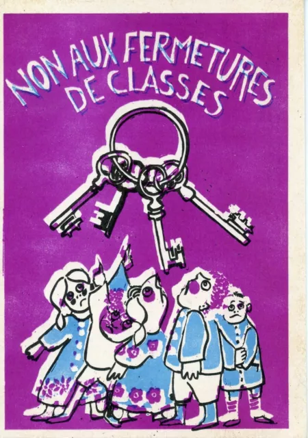 Cpsm / Carte Postale / Illustrateur / Non Aux Fermetures De Classes / Avignon