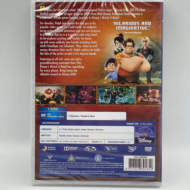 WRECK-IT RALPH [DVD] Disney • UK R2 • New & Sealed £3.99 - PicClick UK
