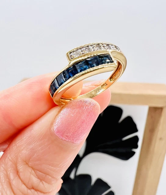 Bague Croisée En Or 750 (18 Carats) Sertie 5 Pierres De Couleur - 2,16g - Occasion