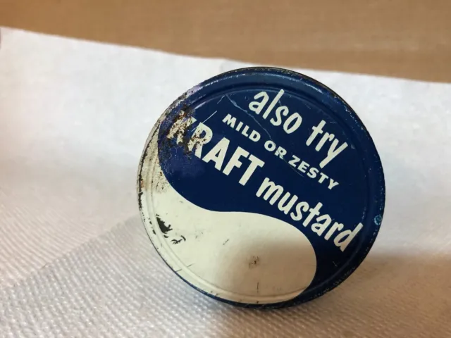 Vintage KRAFT MUSTARD Also Try Mild or Zesty Tin Screw On Jar Lid - BALL JAR